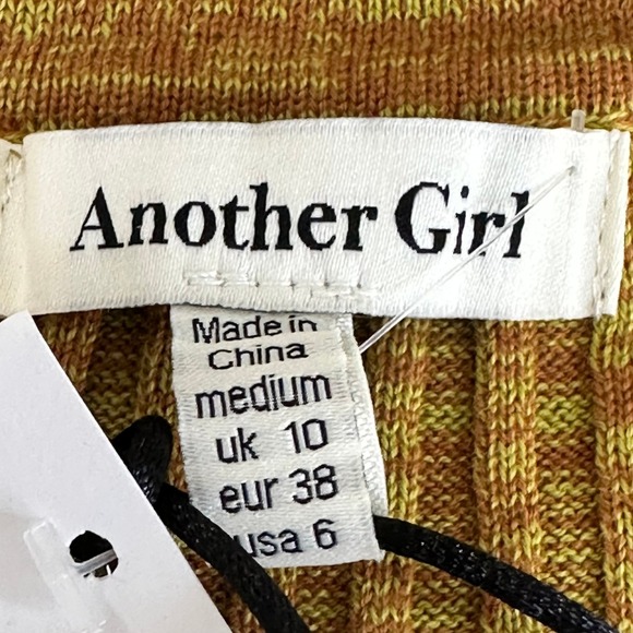 Another Girl Lime Brown Space Dye Ribbed Organic Cotton Cropped Polo Top XIAGK04 - Picture 3 of 7